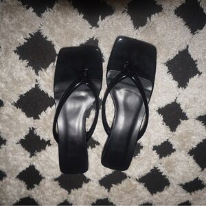 Black Square Kitten Heels